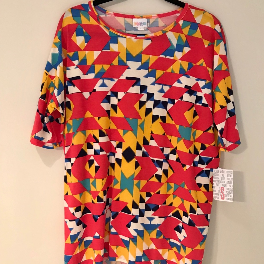 LuLaRoe Irma Tunic Colorful Geometric Pattern / S